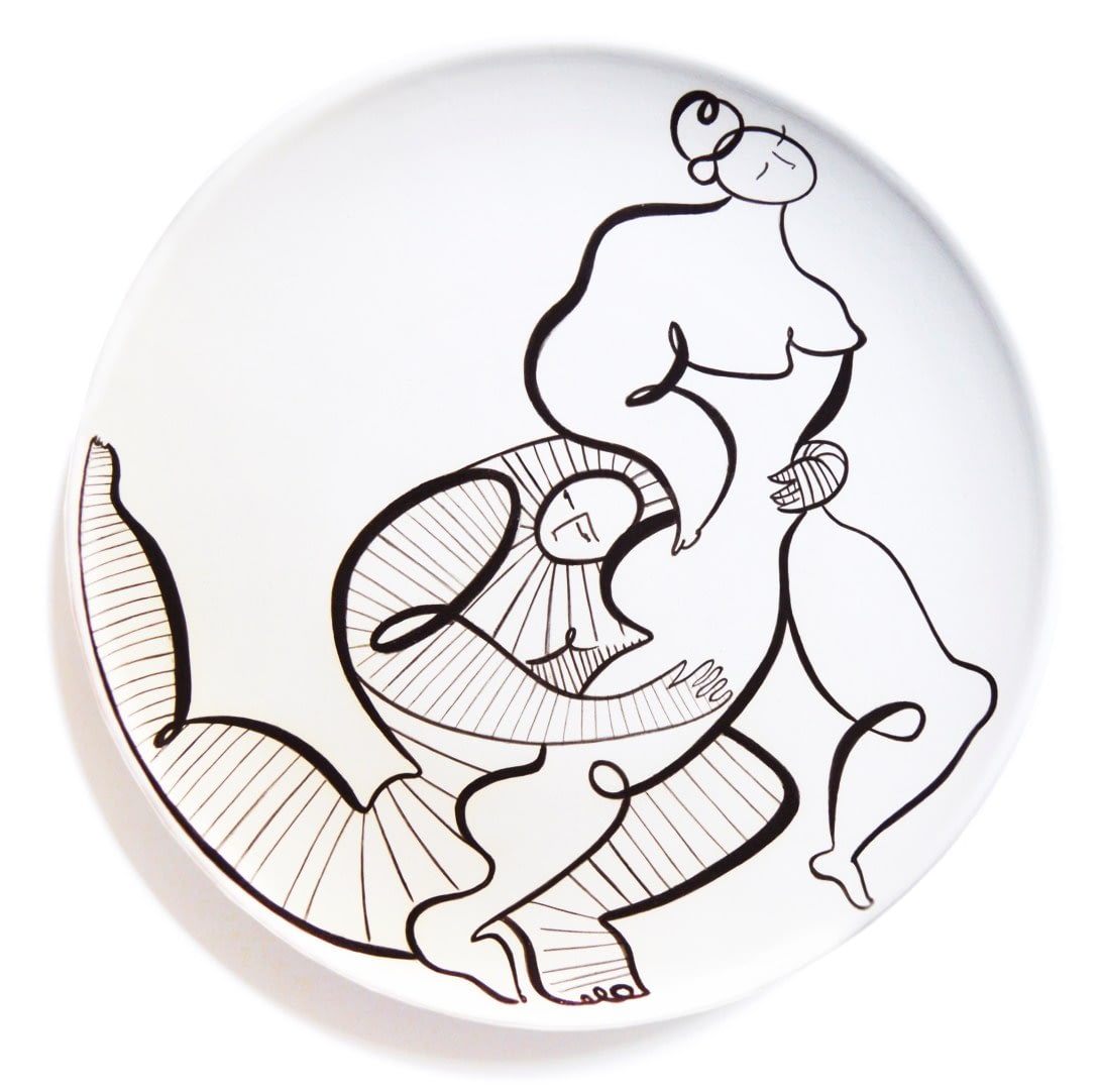 Andrea Santamarina Contemporary artist spain Art Gallery artistic ceramic drawing plates Love 4
