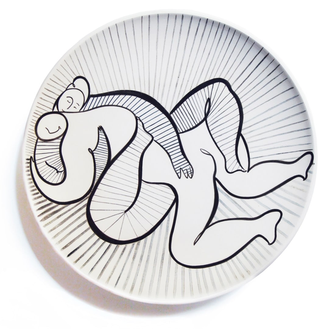 Andrea Santamarina Contemporary artist spain Art Gallery artistic ceramic drawing plates Love 7 prueba 1